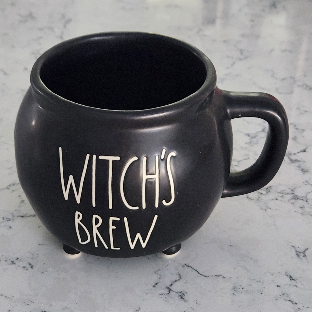 Rae Dunn Witches Brew Black Cauldron Cup Mug Farmhouse Spellout Halloween